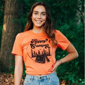 Graphic Tee Happy Camper Printed T-Shirt